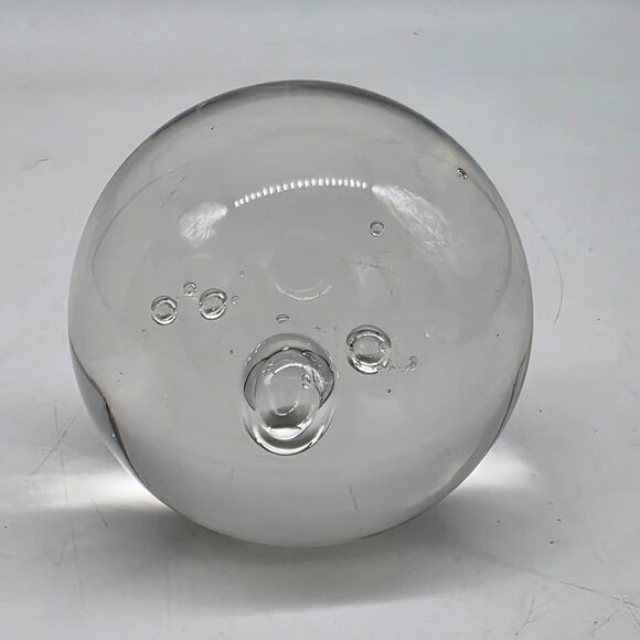 Murano Style Glass Large & Small Bubbles Paperweight Orb Decor 2.75" Clear - Picture 8 of 10